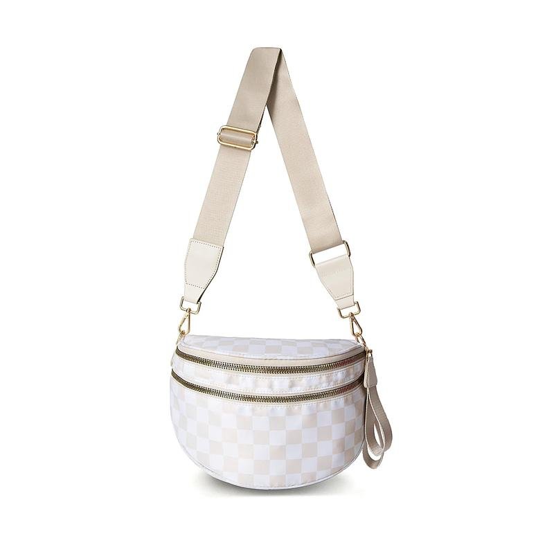 Checkered Nylon Crossbody Bum Bag - MILOÉ