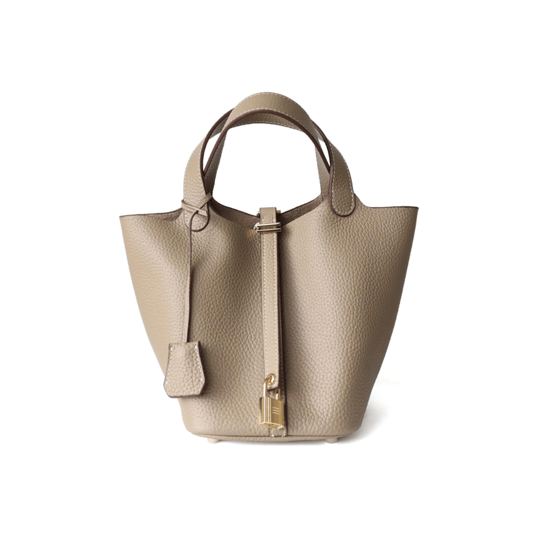 Leather bucket bag with lock - MILOÉ