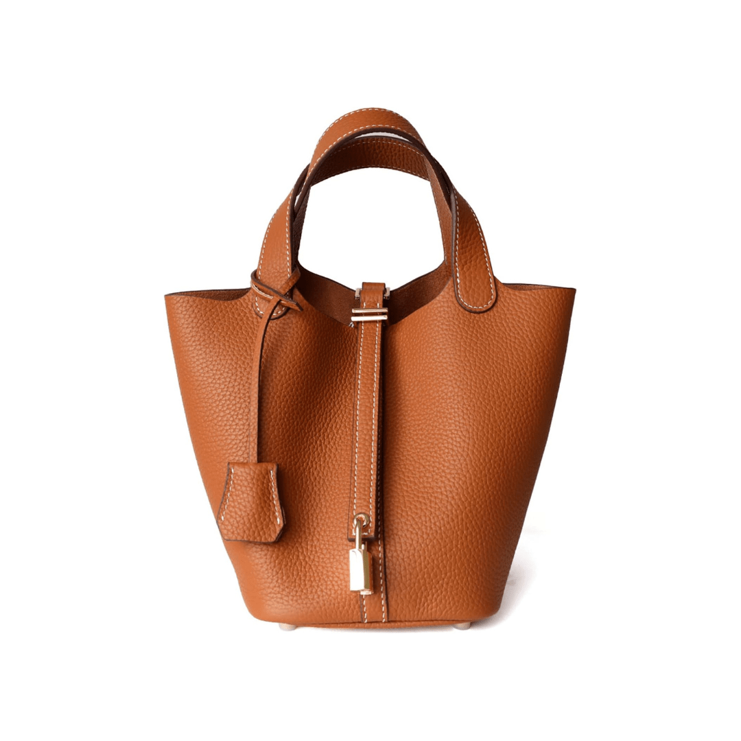 Leather bucket bag with lock - MILOÉ