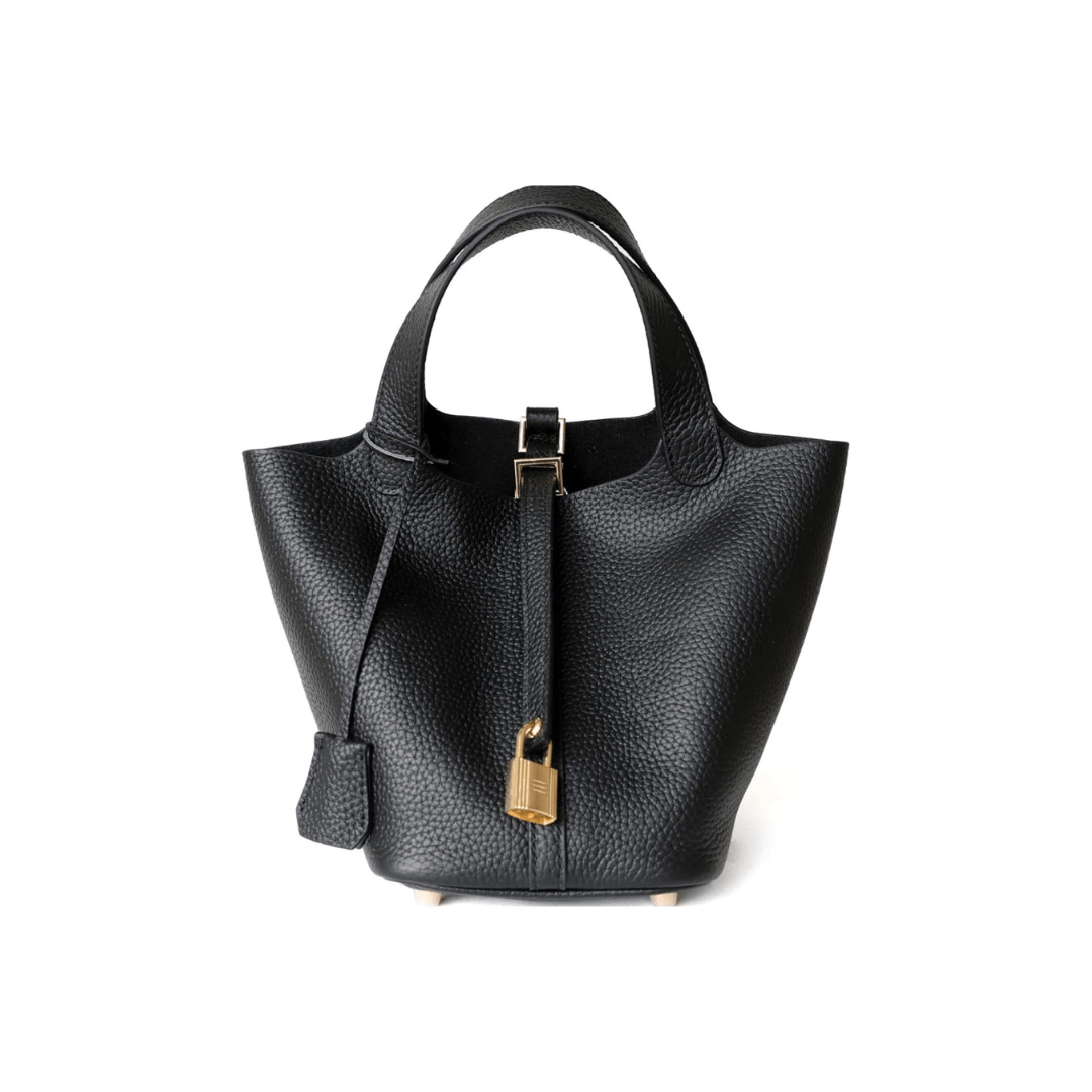 Leather bucket bag with lock - MILOÉ