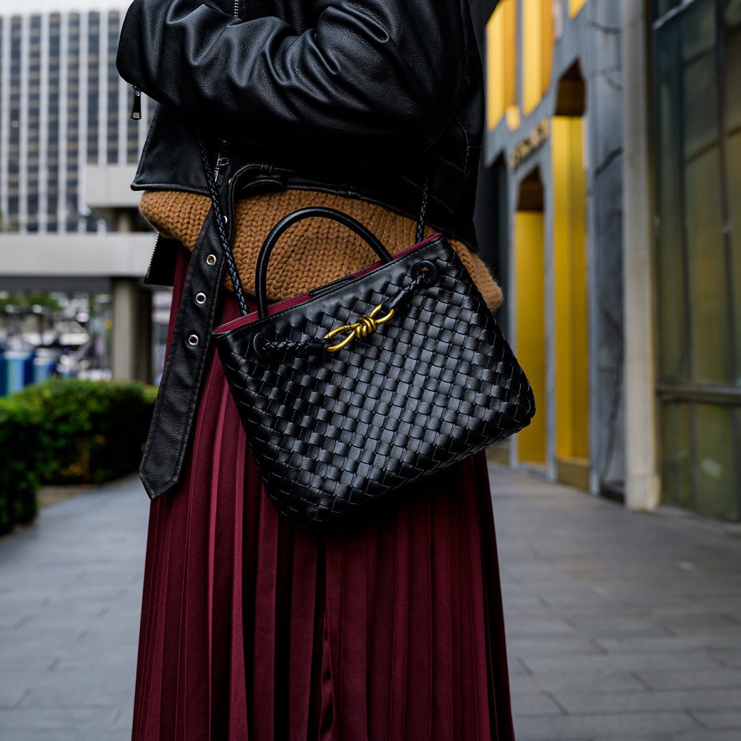 Woven Vegan Leather Handbag for Women - MILOÉ